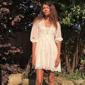 NWT Free People Boho Chic Eyelet Lace Mini Dress
